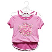 Wholesale - 3pc GIRLS SHORT SET 3-ASST SIZE C/P 18, UPC: 194128401761